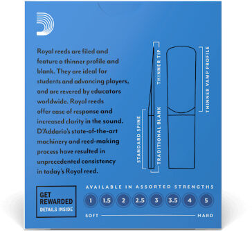 Rico Royal Alto Sax Reeds, Strength 3, 10-pack