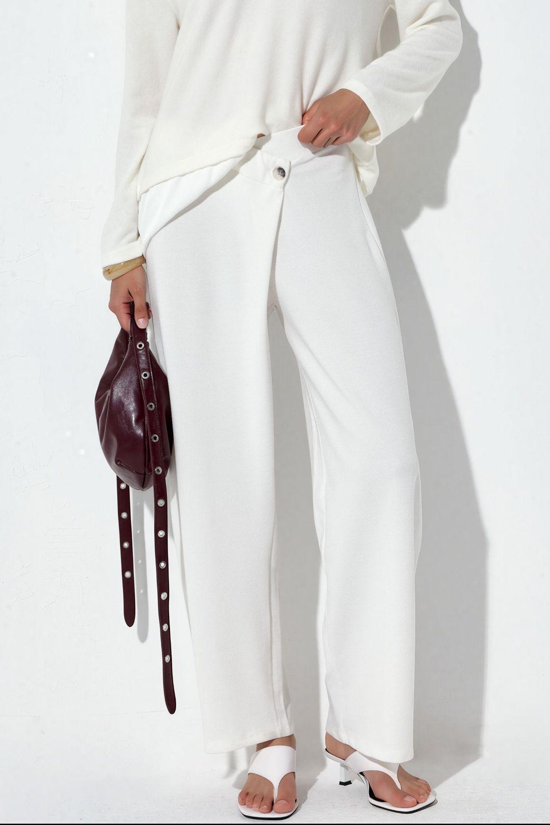 Damen Hochgeschnittene Weite Crepe-Hosen