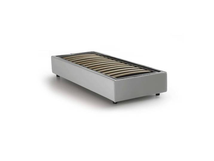 Lit simple en tissu blanc 90x200 cm