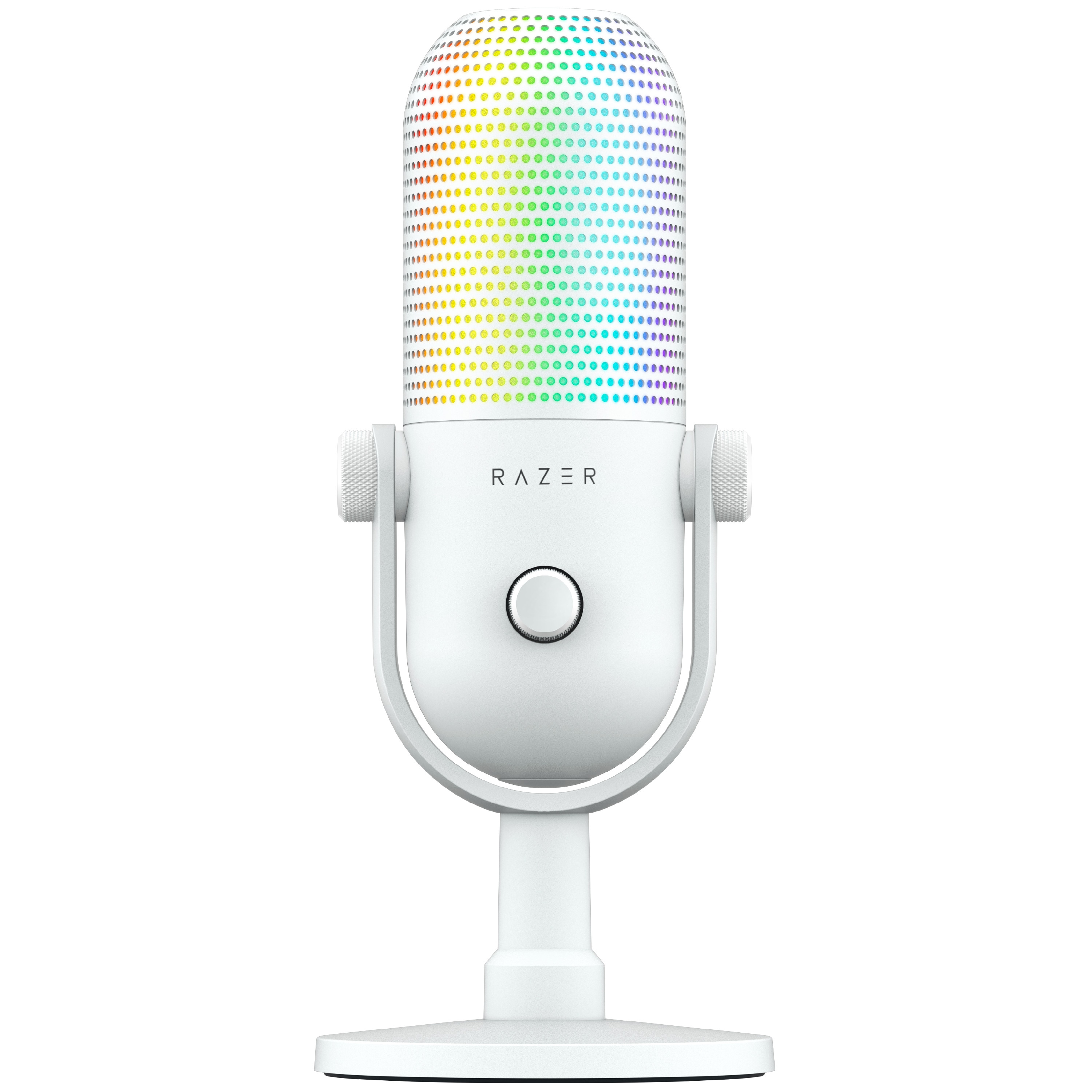 Razer Seiren V3 Chroma 32-Bit DSP Gaming-Mikrofon Weiß - KI-Audio, Chroma RGB, Tap-to-Mute & Profi-Sound für Streaming