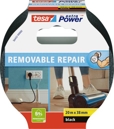 tesa ECO REPAIR 56432-00000-00 Gewebeklebeband tesa extra Power Schwarz (L x B) 20 m x 38 mm 1 St.
