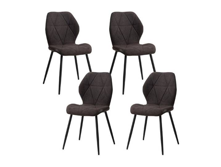 LuxusKollektion Esszimmerstuhl Esszimmerstühle 4er Set Metallbeine Stoffkissen Schwarz 4er set