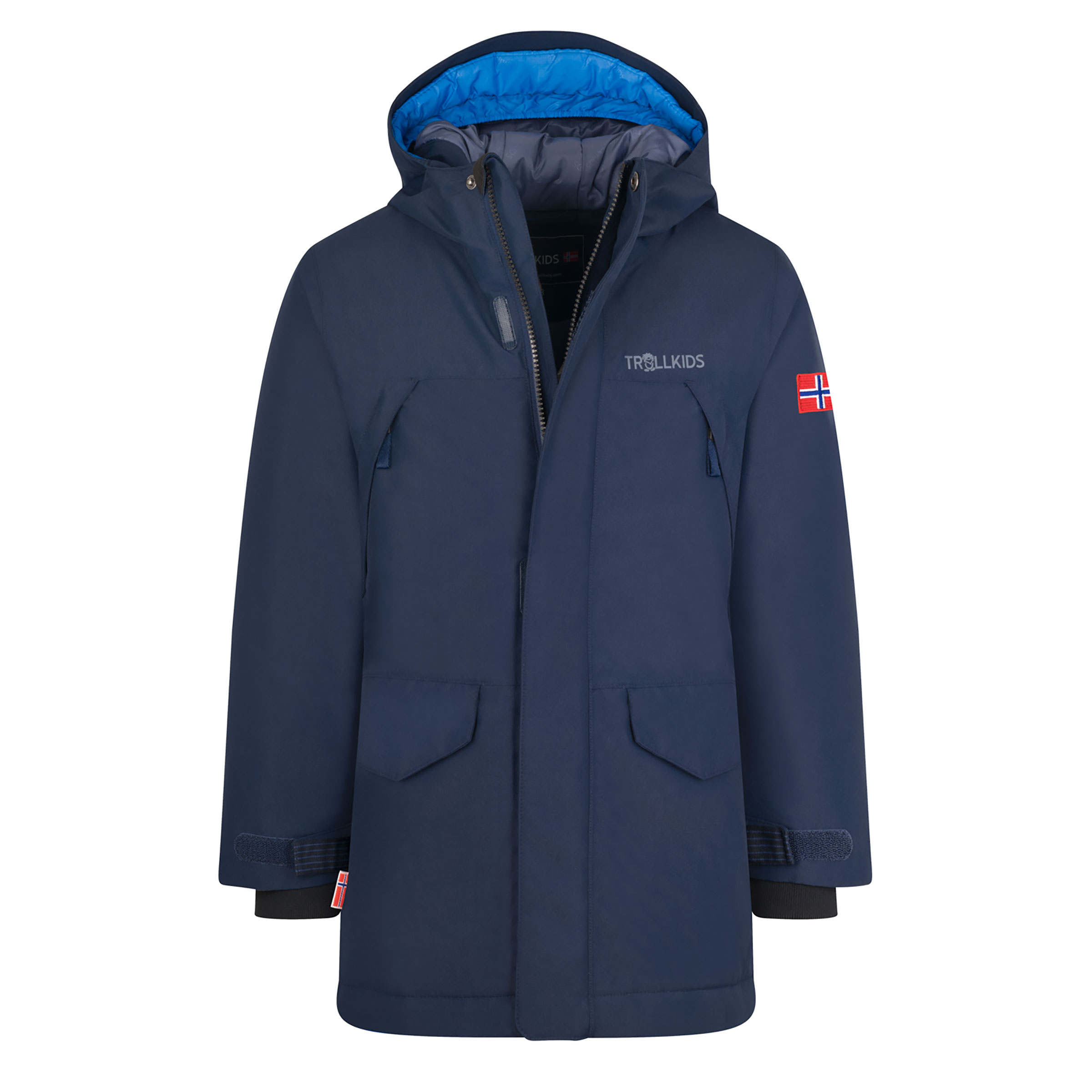 Trollkids Harstad Parka Kinder Winterjacke blau Größe 164 Lifestyle Elastisch Wasserabweisend