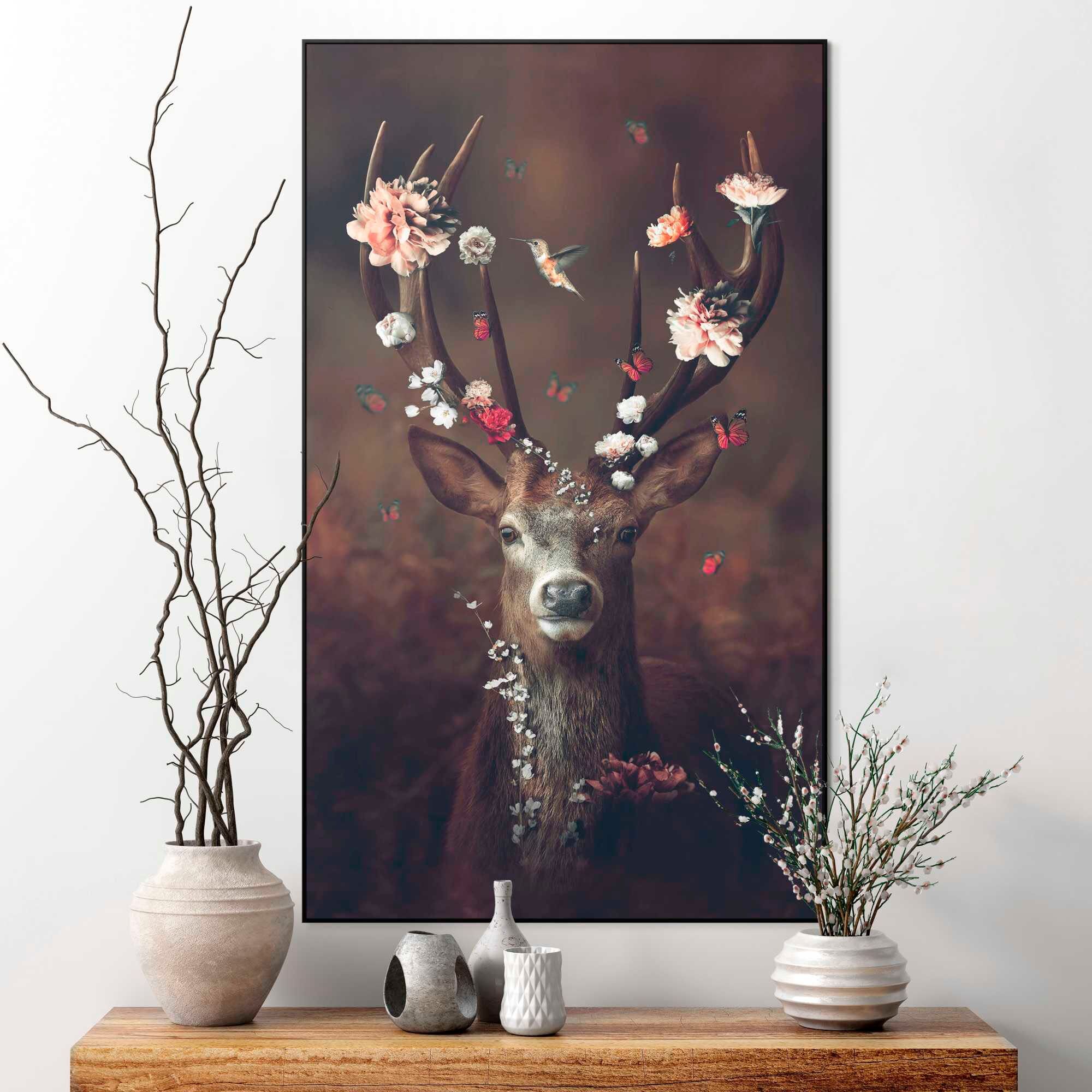 Reinders! Bild REINDERS "Hirsch", braun (farbe bild(er): braun), B:70cm H:118cm T:3,7cm, Holzwerkstoff, Bilder, Bild farbe bild(er): braun B/H/T: 70cm x 118cm x 3,7cm