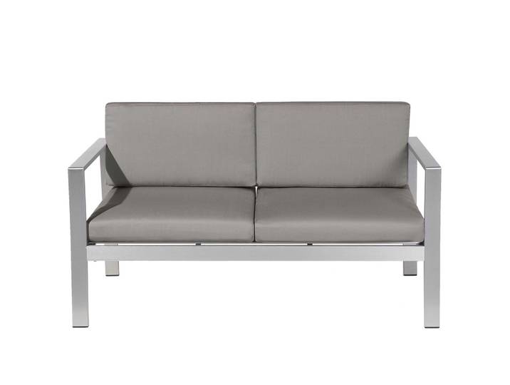 GARTENSOFA Aluminium 2-Sitzer Auflagen dunkelgrau Salerno
