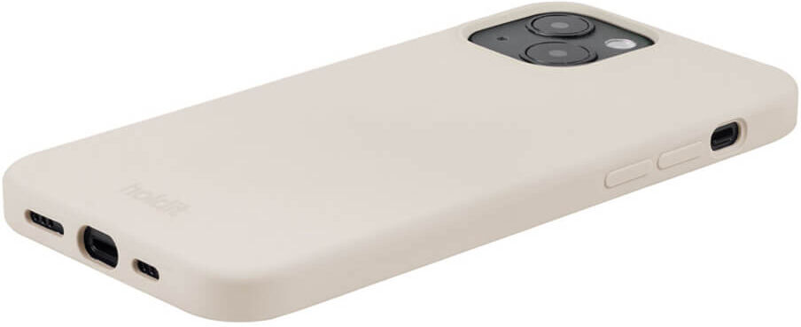 Apple iPhone 15 holdit Silicone Case Suojakuori, Beige