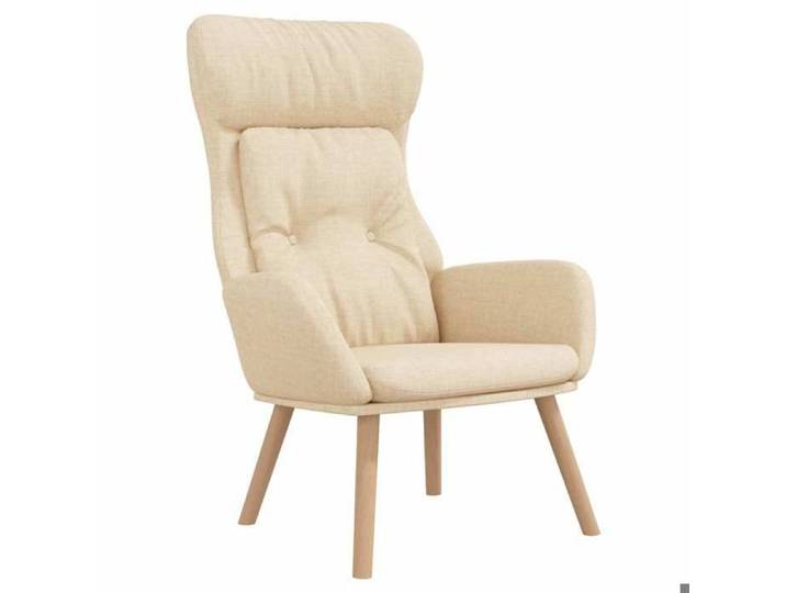 Fauteuil salon - ORVEL - Chaise de relaxation - Crème - Tissu 61882