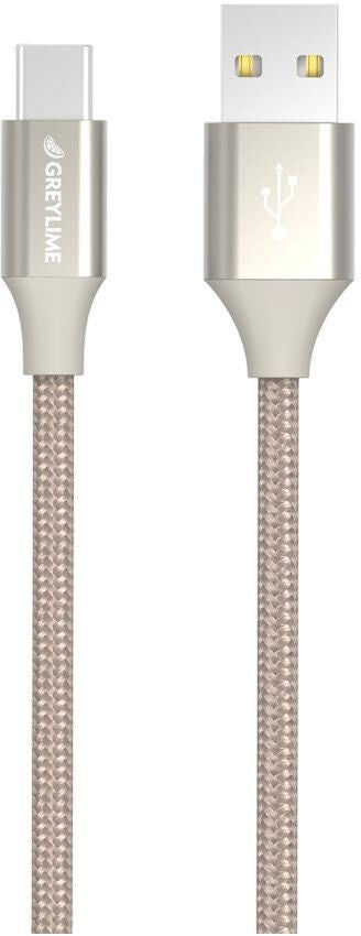 GreyLime Braided (3A/15W) USB-C Kabel 1 meter - Beige