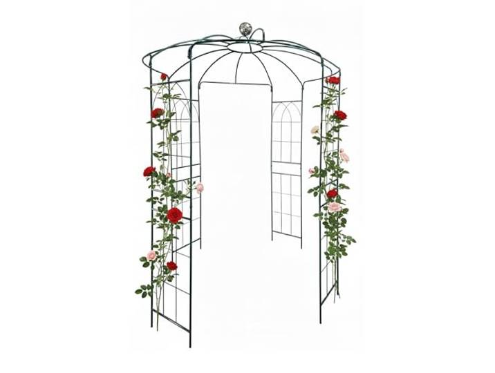 Relaxdays Rosenpavillon Metall, HBT: 290 x 206 x 206 cm, grün