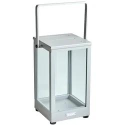 Windlicht Belfort aus Aluminium und Glas, modern, hellgrau, Small, stilvolles Design, 20x20x37 cm