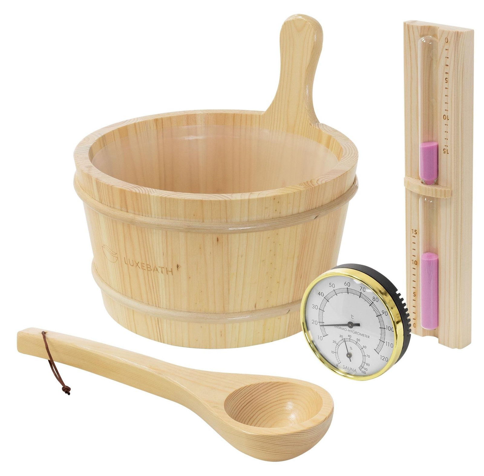 Solidchoice Complete Sauna Accessoireset van Massief Grenenhout