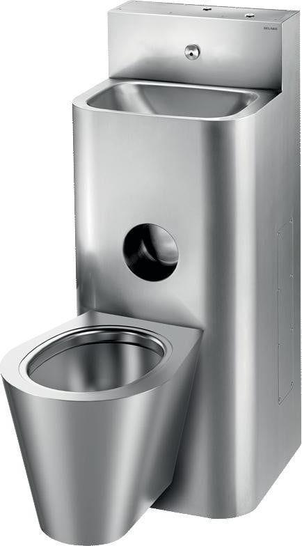 Delabie KOMPACT WT wandtoilet met inbouwreservoir van roestvast staal (1.4301)