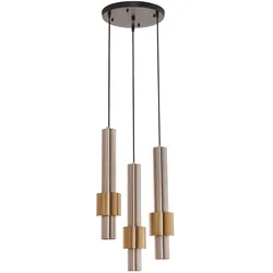 Lux.Pro, Pendelleuchte, Hängeleuchte Lulled 200xØ28 cm Metall Silber/Gold (GU10)