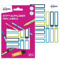 Avery Zweckform 30er-Pack Stift-Aufkleber blau/grün 50x10 mm blau