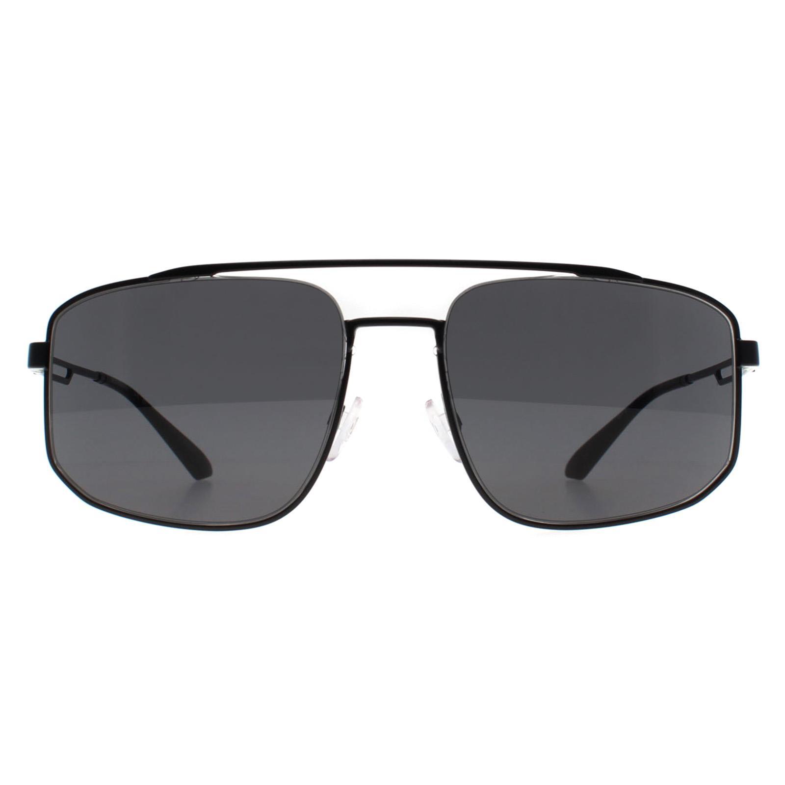 Emporio Armani Aviator Mens Matte Schwarz Dunkelgrau EA2139