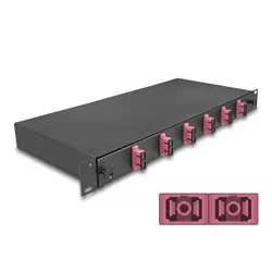 DELOCK 19" LWL Spleißbox 6x SC DX OM4 1HE spleißfer. Kompl.