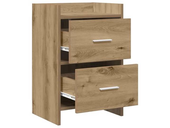 KTHLBRH Nachttische 2 Stück Eiche Handwerk 40 x 30 x 60 cm Holztechnik, 2 Schubladen mit Metallgriffen, einfache Montage, robust