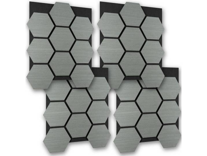 tectake Akustikpaneele Sonic Shield, je 76 x 62 x 1,8 cm, Größe flexibel anpassbar, Eiche hellgrau, Hellgrau, Eichefarben, Holz, 62x1.8x76 cm, Tapeten & Wandverkleidungen, Akustikpaneele