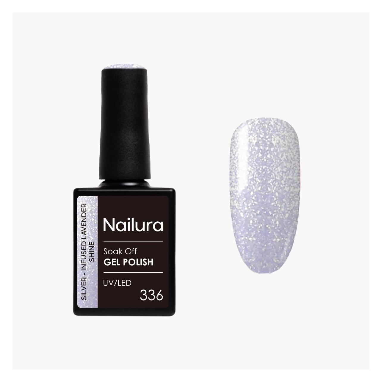 Nailura - Gel Polish 336 - Silver Infused Lavender Shine - 10 ml (Silver Infused Lavender Shine) (70355)