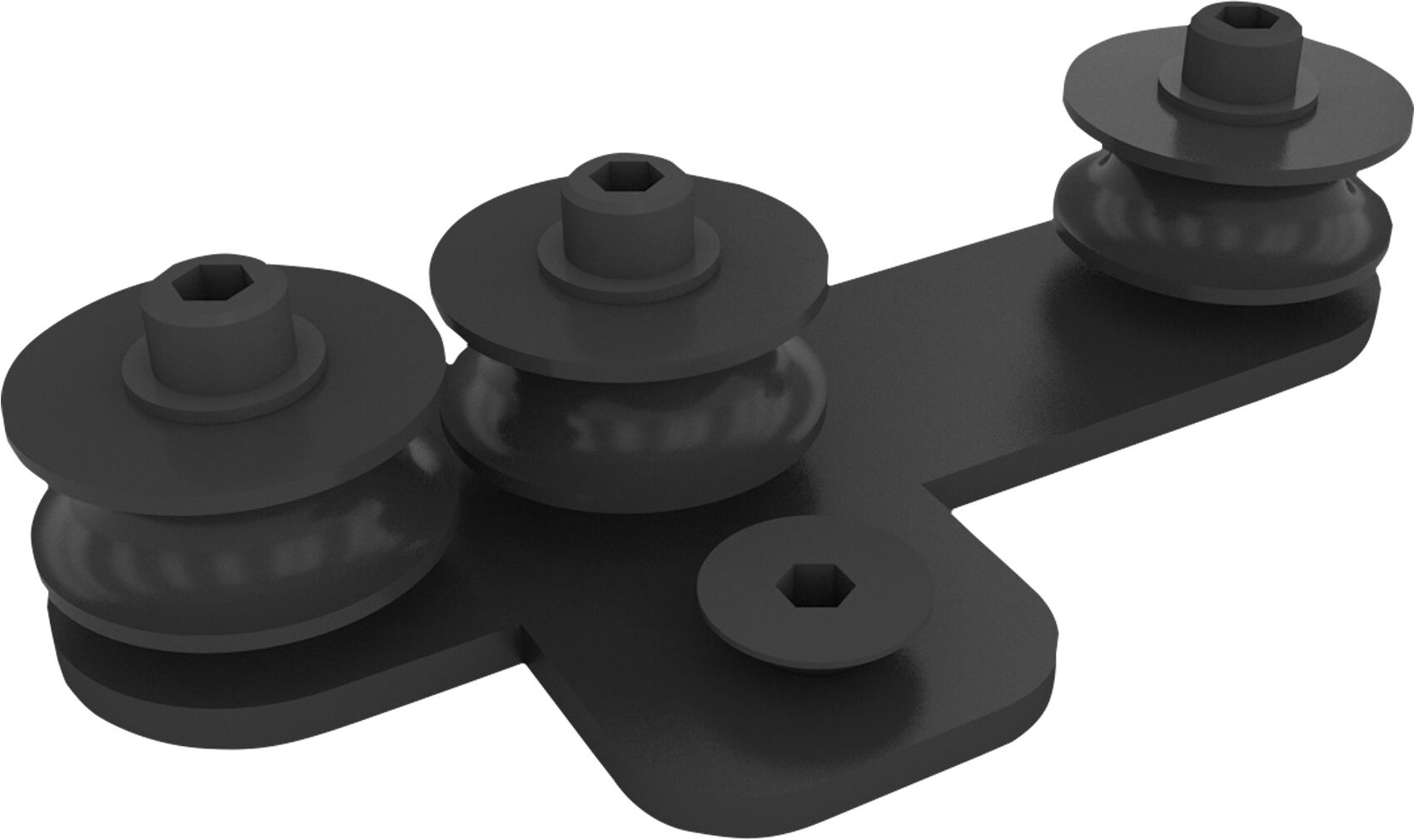 Wentex Seilführung, Schwarz, 3 Räder – Pulverbeschichtet
