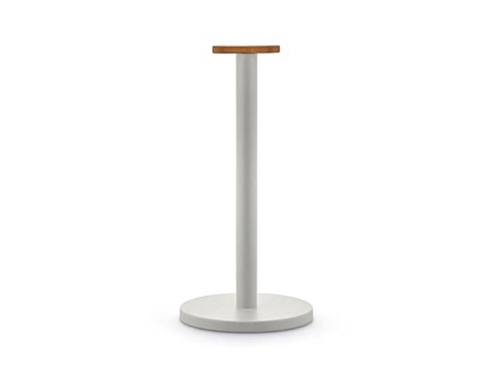 Alessi Mattina BG05 WG - Porte-rouleau Design en Acier Coloré avec Résine Epoxy et Bouton en Bois de Bambou\, Gris Chaud