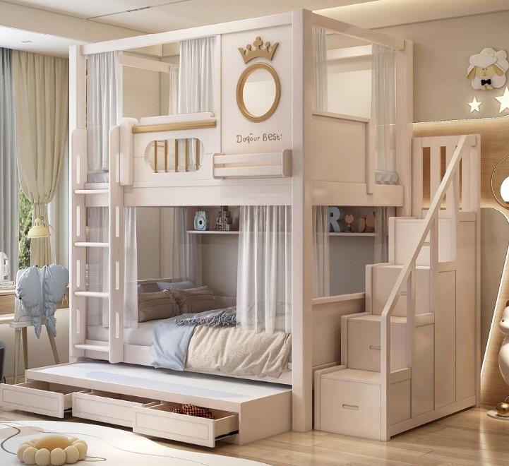 Stockbett Etagenbett weiß Holz Doppelstockbett Kinderbett Jugendbett Hochbett