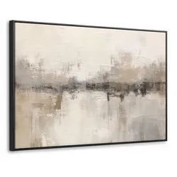 LEINWAND Bilder mit Rahmen - Moderne Kunst - Abstrakt - Beige - 140x90