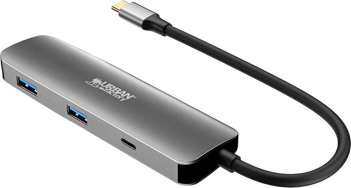Urban Factory MHC40UF USB 3.2 Gen 1 Type-C Kabel, 100W, 5 Gbit/s, Grijs