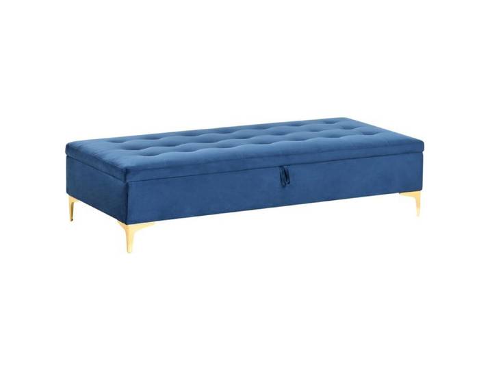 Pouf de rangement ABERDEEN Velours Bleu marine