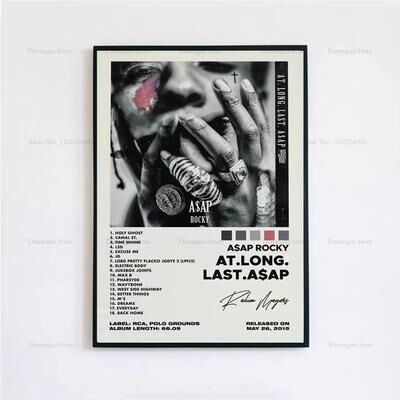 Inspired Finds ASAP Rocky Testing Album Cover Canvas Poster Aesthetic Wall Art at Long Last Asap 15.75x19.69in No Frame