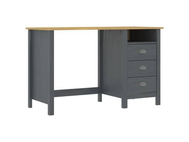 Bureau - SONEW - Hill Range - 3 tiroirs - Gris - Bois - Panneaux de particules