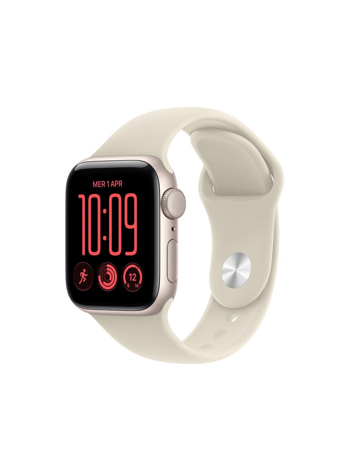 Apple Watch SE 3 GPS 40mm Starlight Aluminium Case with Sand Sport Band - M/L
