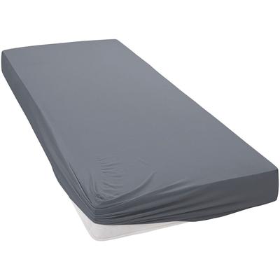 Spannbettlaken JANINE "MAKO-FEINJERSEY 5007", grau (opalgrau), L:200cm, Mako-Jersey, Obermaterial: 100% Baumwolle, Bettlaken, Spannbettlaken, aus 100% Baumwolle, für Matratzen bis 26 cm Höhe