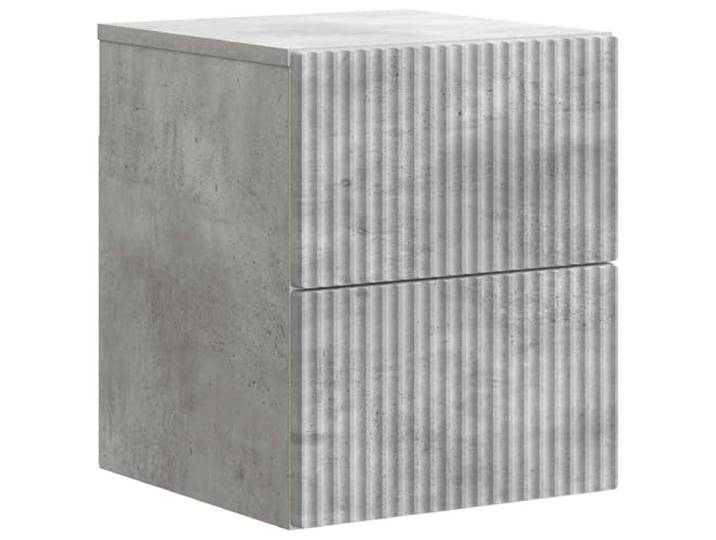 KUPTYERFG Wandmontierter Nachttisch Betongrau 2 Schubladen 33x34,5x40 cm Wandschrank aus Holzwerkstoff für Schlafzimmer und Wohnzimmer. Bietet praktischen Stauraum ohne Bodenfläche zu belegen.