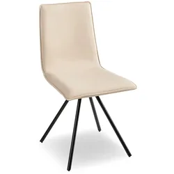 [de]sign & more Stuhl Victoria Leder Beige