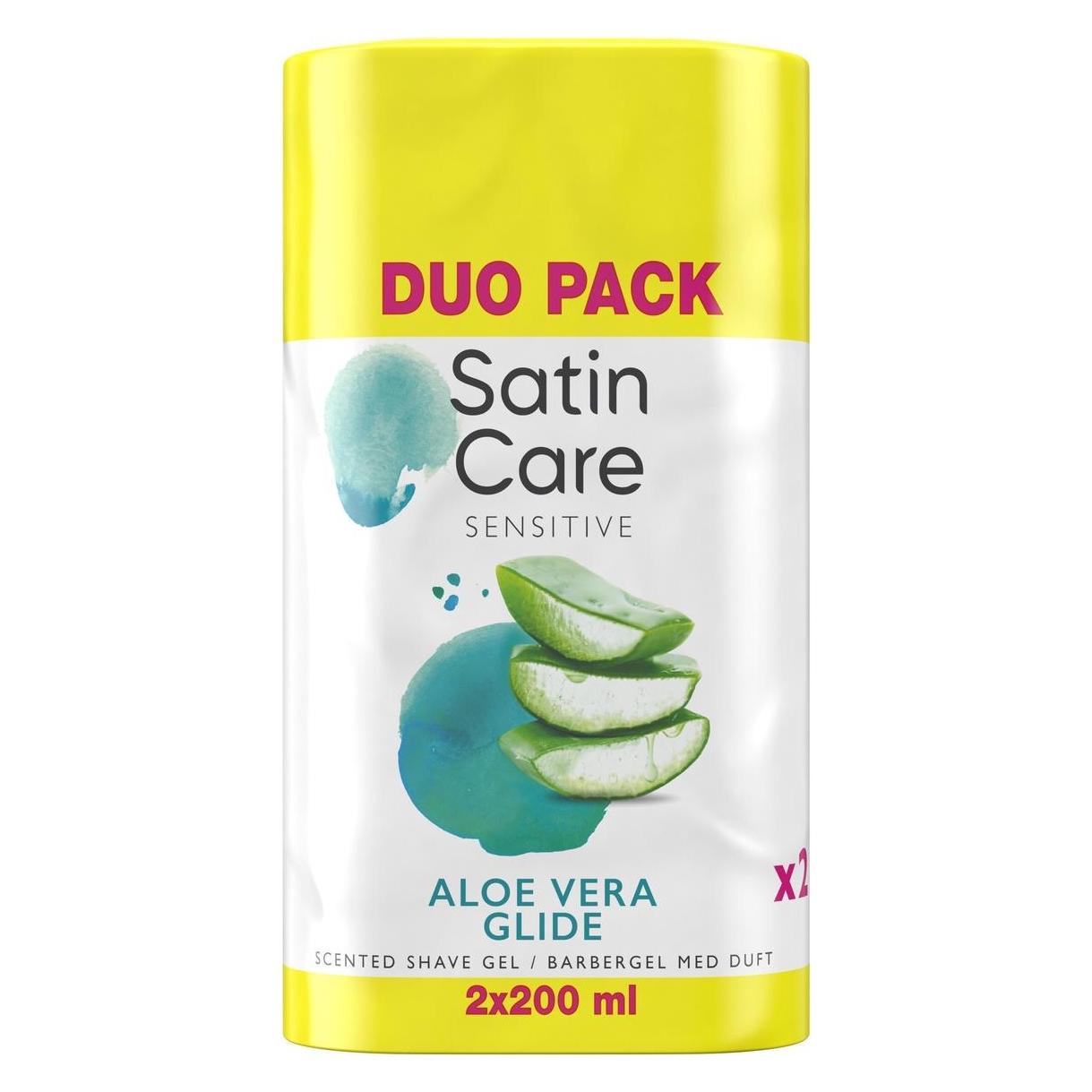 Venus Optic Tilbehør Satin Care Shaving Gel Aloe Vera 2x200 ml (200 ml, Rasiergel) (7702018601899)