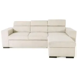 Casapy, Sofa + Bettsofa, Wendbares Ecksofa mit Schlaffunktion – 4-Sitzer – VICOMTE – Beige Cord – Staufach (Ecksofa)