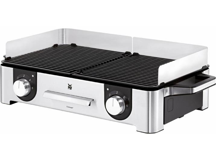 WMF Tischgrill Lono Master Grill, getrennt regulierte Platten, variable Temperaturen, 2400 W, outdoorgeeignet, Wind-/Spritzschutz, spülmaschinengeeignete Teile