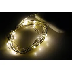 20er LED Silberdraht Lichterkette, warm-weiß