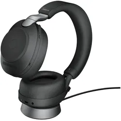 Jabra Evolve2 85 + Ladestation (Kabellos, USB-C, Unify), Office Headset, Schwarz