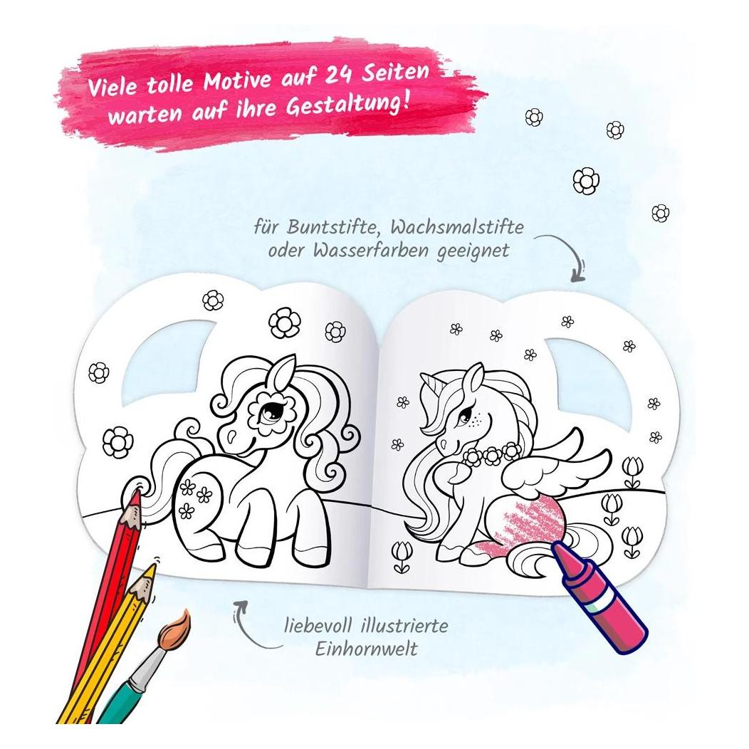 Trötsch Malbuch Stickermalbuch Einhorn Malspass (100 Sticker) (20072)