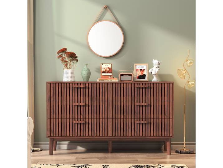 Rosahqnda Commode pour chambre à coucher, 4/6 tiroirs, unité de rangement en bois, buffet pour bureau et salon
