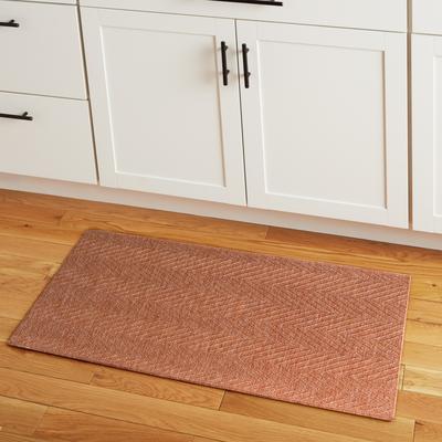 TOWN & COUNTRY BASICS Pax Herringbone Textured Solid Machine Washable Area Rug Rust