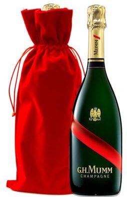 Wine.com """G.h. Mumm Brut Grand Cordon with Red Velvet Gift Bag - Other"""