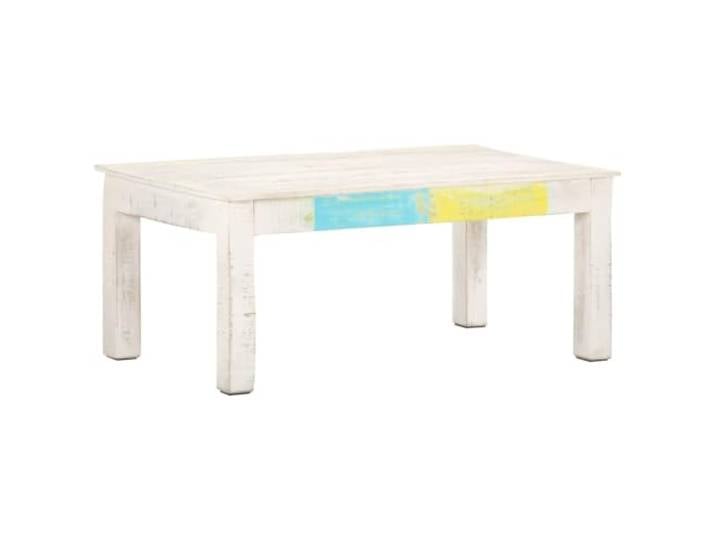 HEFZGDB Couchtisch Weiß 110x60x45 cm Massivholz Mango Wohnzimmer Beistelltisch mit robuster Tischplatte und exquisiter Handwerkskunst für Büro oder Interior Dekoration