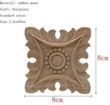 Uplift Picks Natural Floral Wood Carved Applique Decorative Trim For Furniture And Wall Decor 23