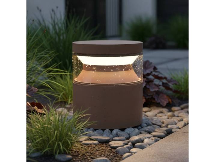 ideal lux LED Sockelleuchte Boeing, braun / rost, Metall
