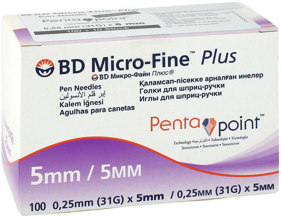 Bd Micro-fine+ 5 Pen-nadeln 0,25x5 mm