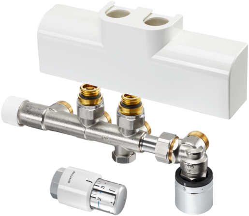 Oventrop Multiblock T-RTL Anschlussset 1184188 weiß, für Multiblock T-RTL/Uni SH, Eckform