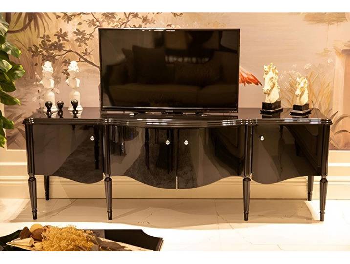Xlmoebel TV-Schrank XLMOEBEL TV-Schrank mit glänzender Oberfläche und eleganten Details (1-St., TV-Schrank, 4 Türen) Made in Europa